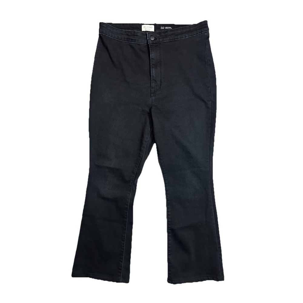 PILCRO Women's 32 (34x26.5) Black Flare‎ Jeans Denim Stretch Trouser High Waist